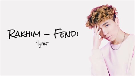 fendi rakhim lyrics latin|rakhim Fendi lyrics english.